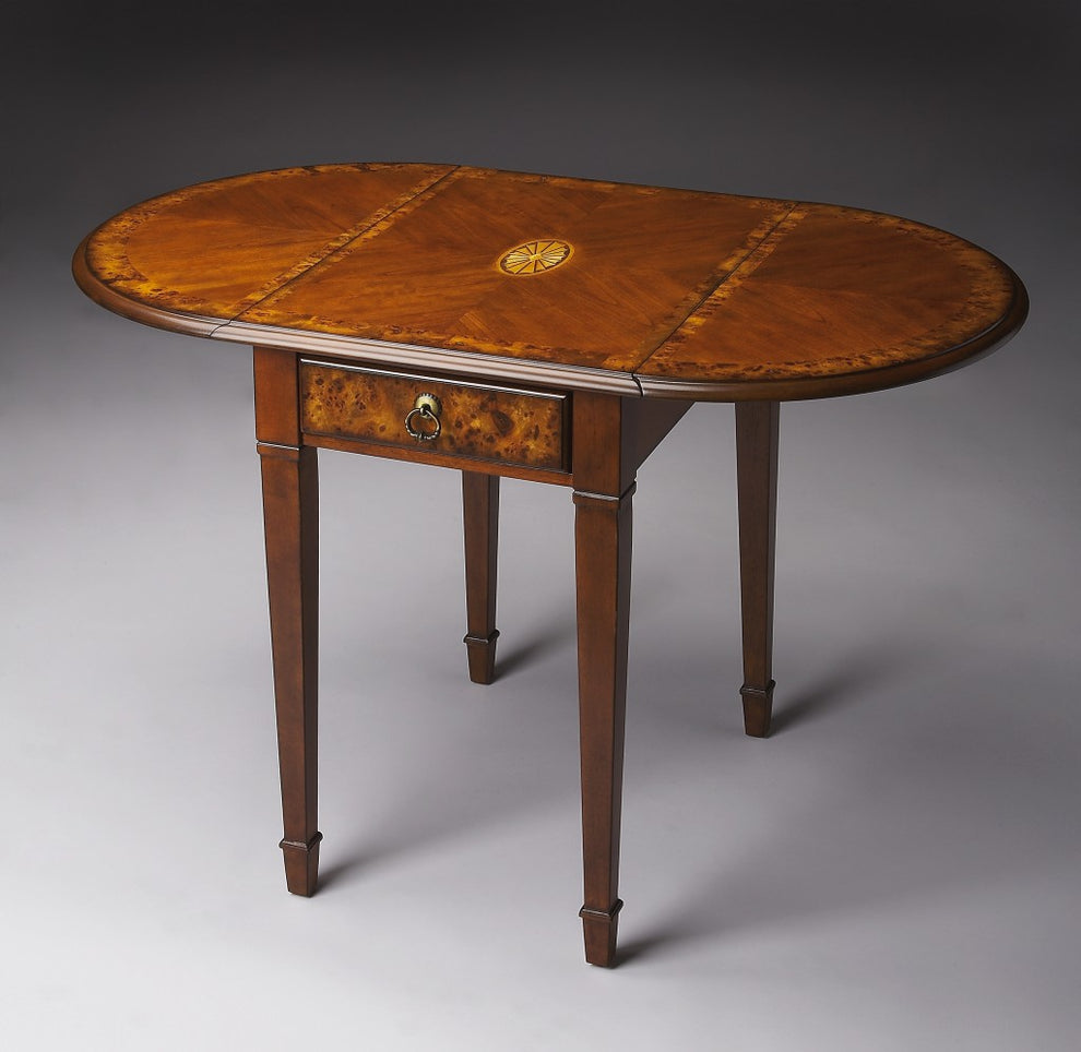 Olive Ash Burl Pembroke Table By Homeroots | Coffee Tables | Modishstore - 7