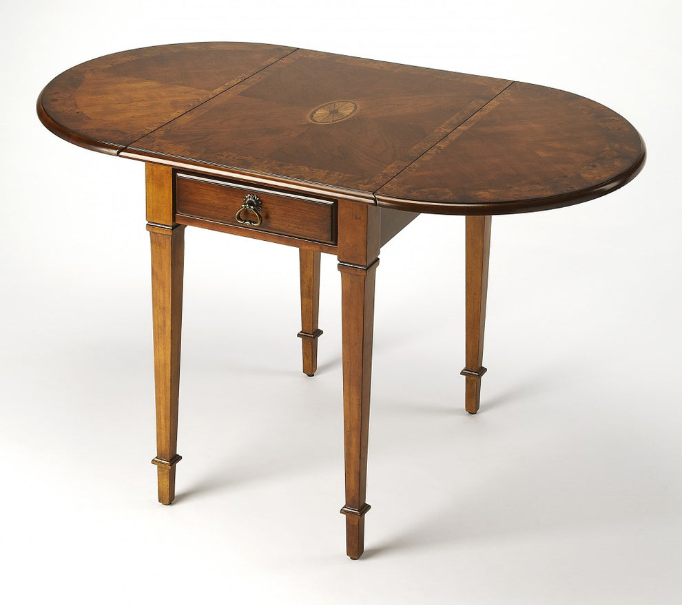 Olive Ash Burl Pembroke Table By Homeroots | Coffee Tables | Modishstore - 2