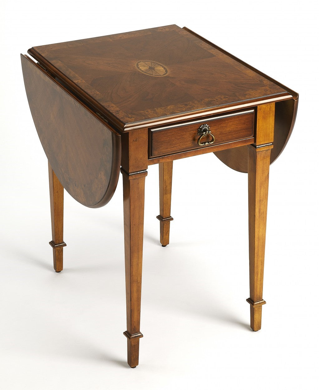 Olive Ash Burl Pembroke Table By Homeroots | Coffee Tables | Modishstore - 3