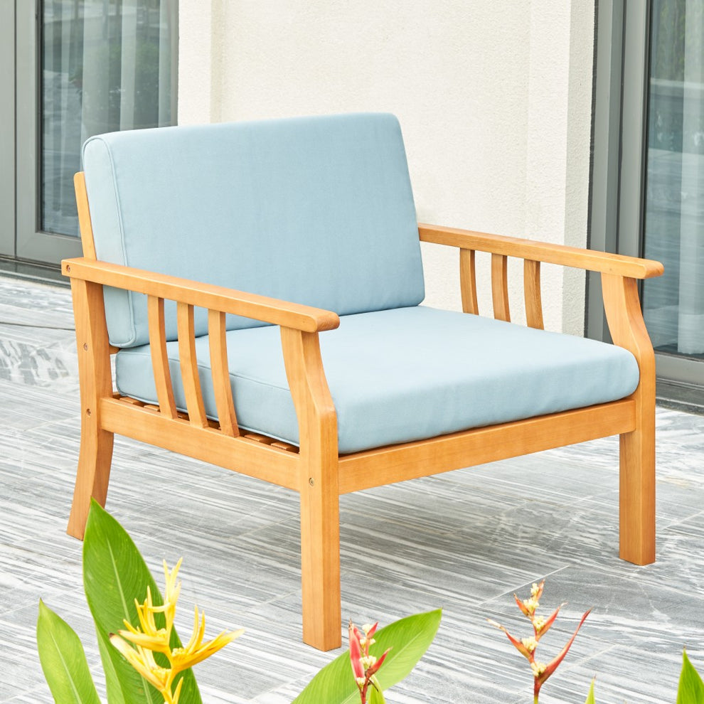 Light Wood Sofa Chair By Homeroots | Outdoor Chairs | Modishstore - 2