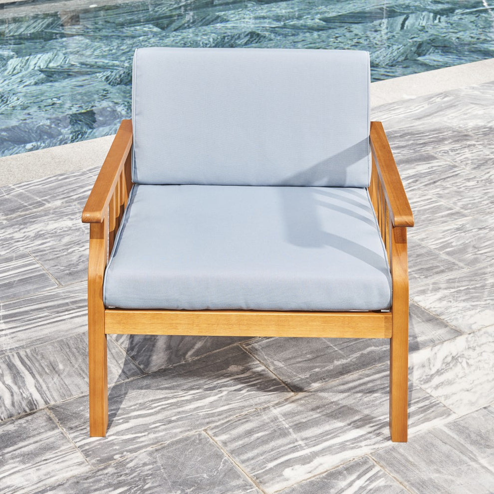 Light Wood Sofa Chair By Homeroots | Outdoor Chairs | Modishstore - 3