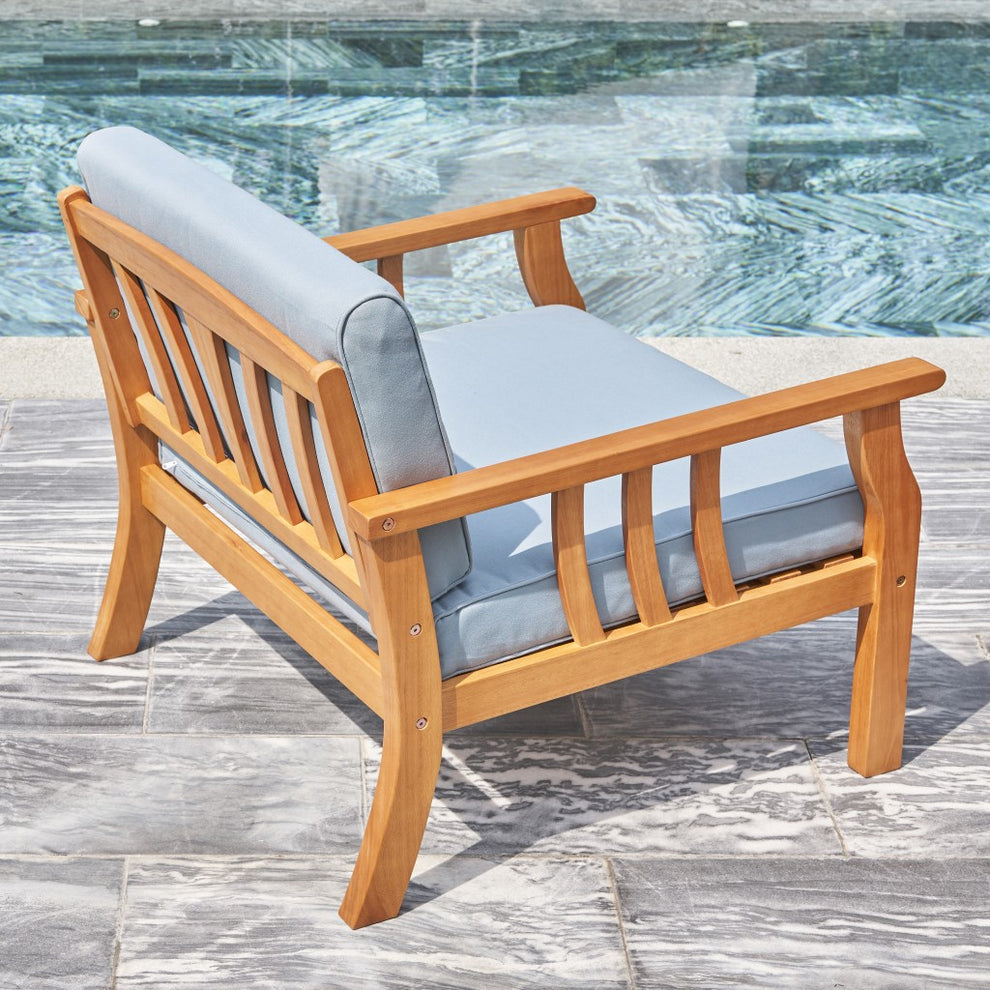 Light Wood Sofa Chair By Homeroots | Outdoor Chairs | Modishstore - 5