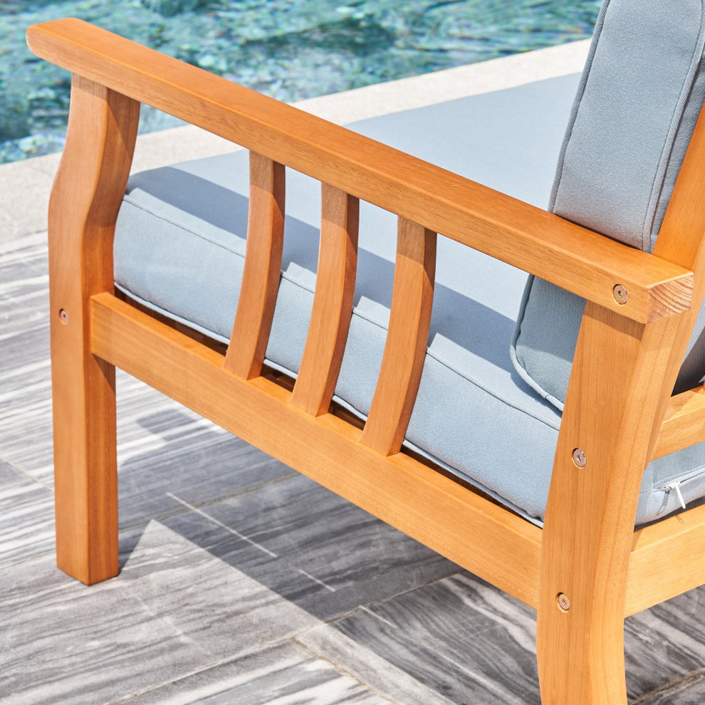Light Wood Sofa Chair By Homeroots | Outdoor Chairs | Modishstore - 6