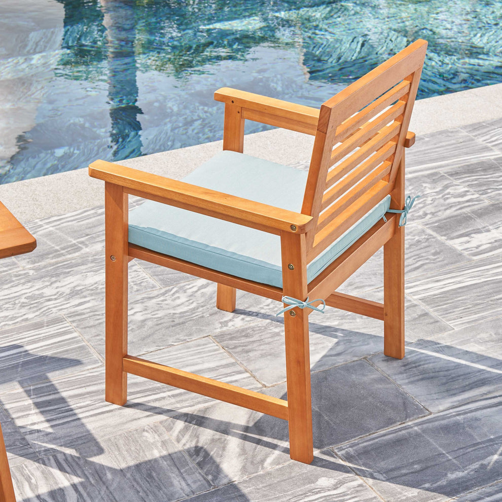 Light Wood Dining Armchair By Homeroots | Outdoor Chairs | Modishstore - 3