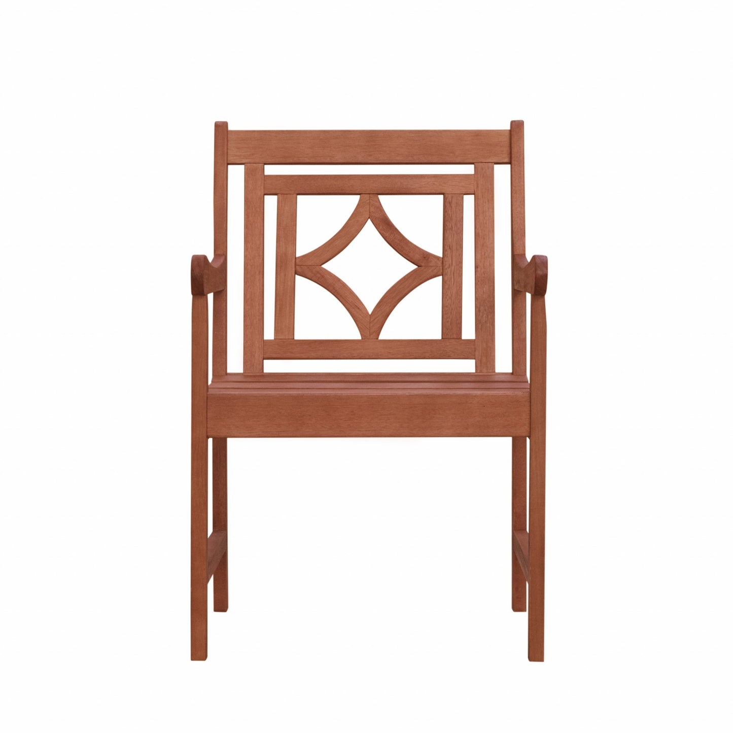 Brown Dining Armchair with Decorative Back By Homeroots | Outdoor Chairs | Modishstore - 3