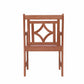 Brown Dining Armchair with Decorative Back By Homeroots | Outdoor Chairs | Modishstore - 5