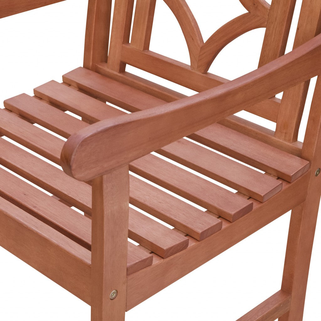 Brown Dining Armchair with Decorative Back By Homeroots | Outdoor Chairs | Modishstore - 6