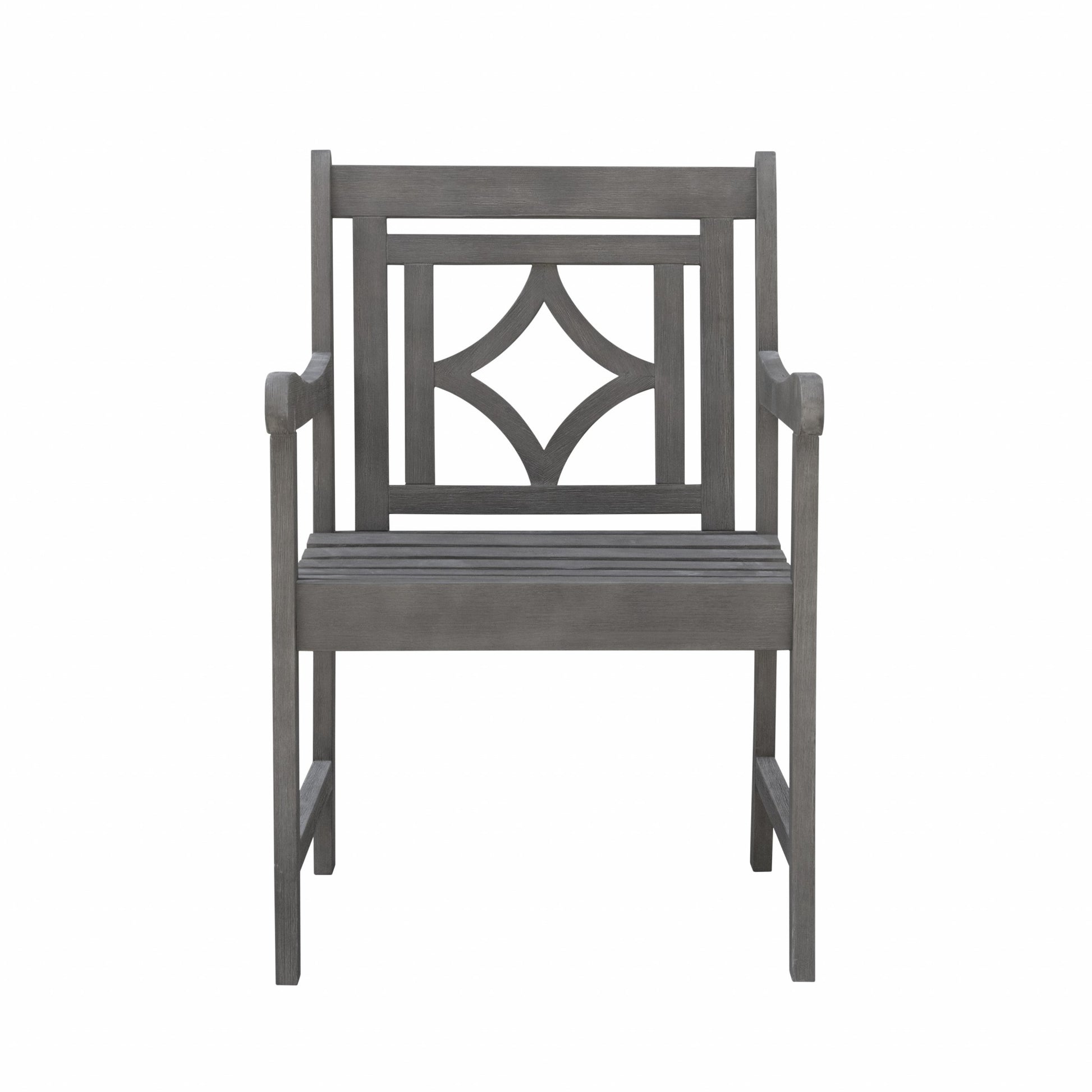 Distressed Dining Armchair with Decorative Back By Homeroots | Outdoor Chairs | Modishstore - 2