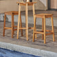 Natural Wood Patio Dining Stool By Homeroots | Outdoor Stools & Benches | Modishstore - 5