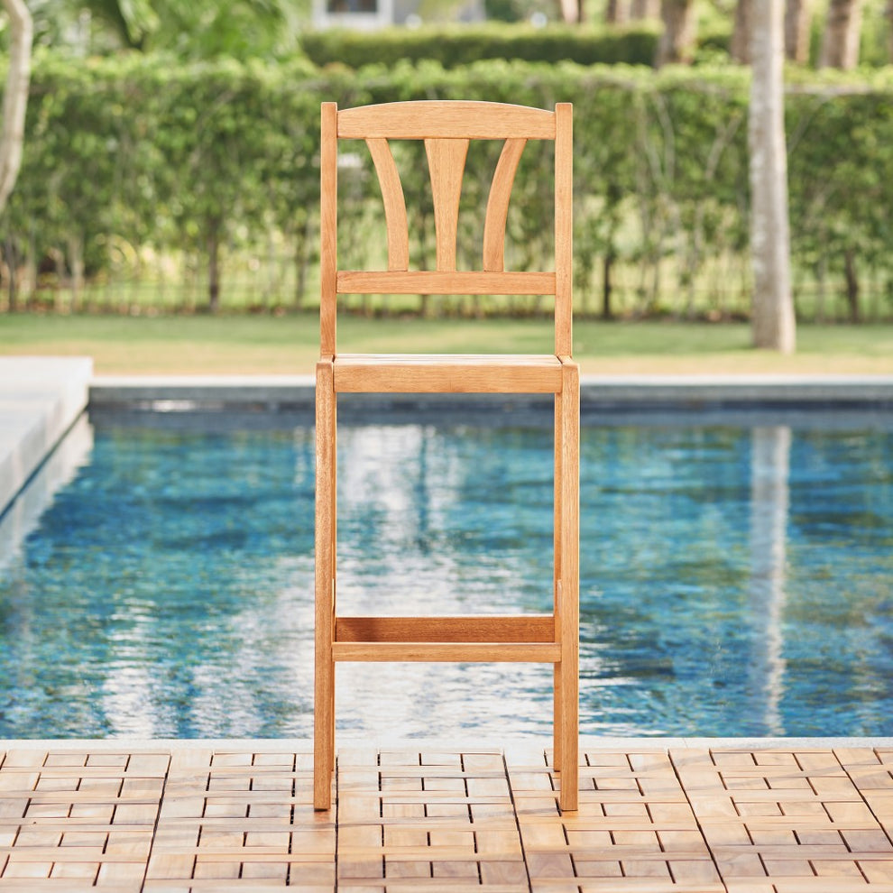 Light Wood Bar Chair By Homeroots | Bar Stools | Modishstore - 2