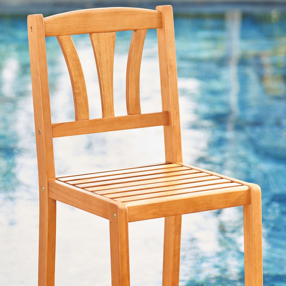 Light Wood Bar Chair By Homeroots | Bar Stools | Modishstore - 3