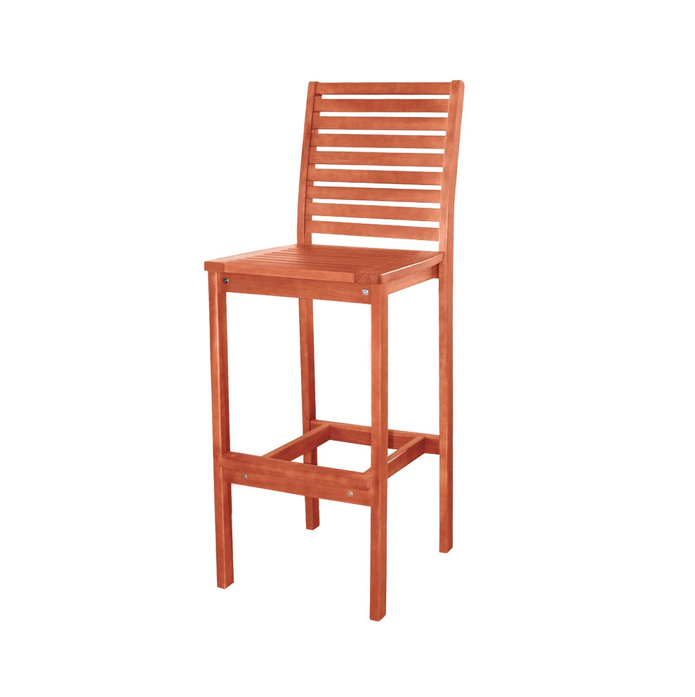 Brown Bar Chair with Horizontal Slats By Homeroots | Bar Stools | Modishstore - 2