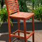 Brown Bar Chair with Horizontal Slats By Homeroots | Bar Stools | Modishstore - 2