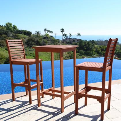 Brown Bar Chair with Horizontal Slats By Homeroots | Bar Stools | Modishstore - 3