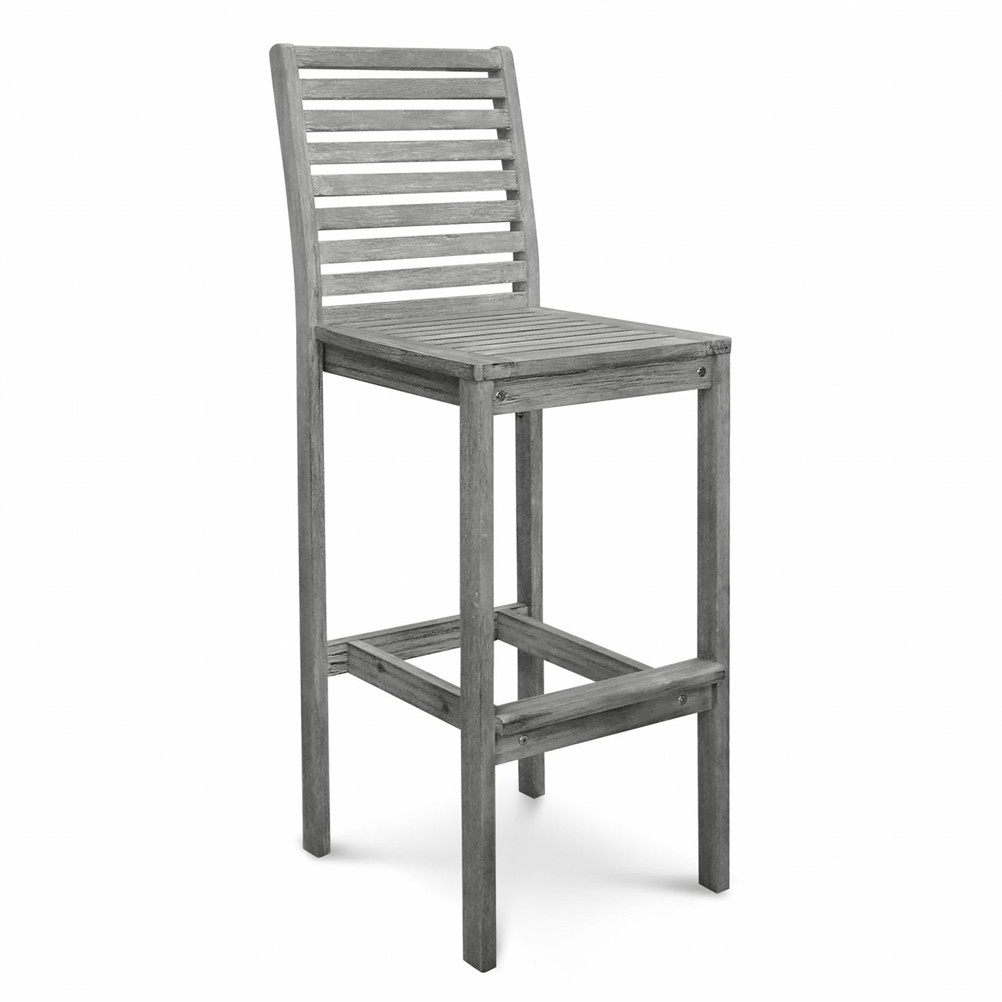 Distressed Bar Chair with Horizontal Slats By Homeroots | Bar Stools | Modishstore