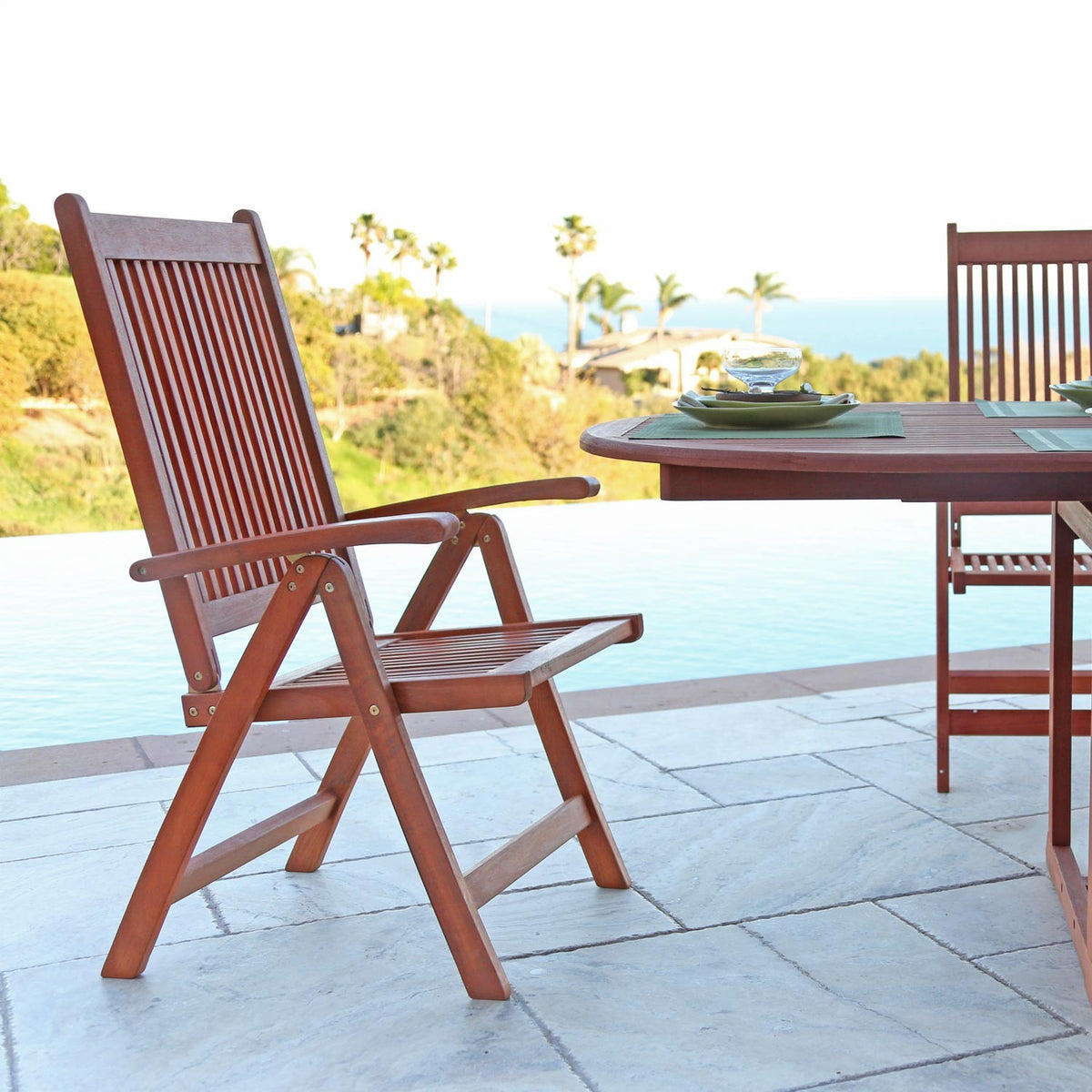 Brown Outdoor Reclining Chair By Homeroots | Outdoor Chairs | Modishstore