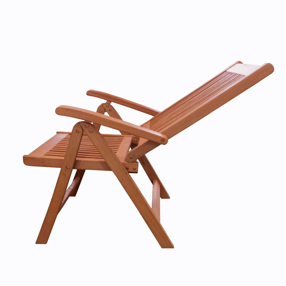 Brown Outdoor Reclining Chair By Homeroots | Outdoor Chairs | Modishstore - 3