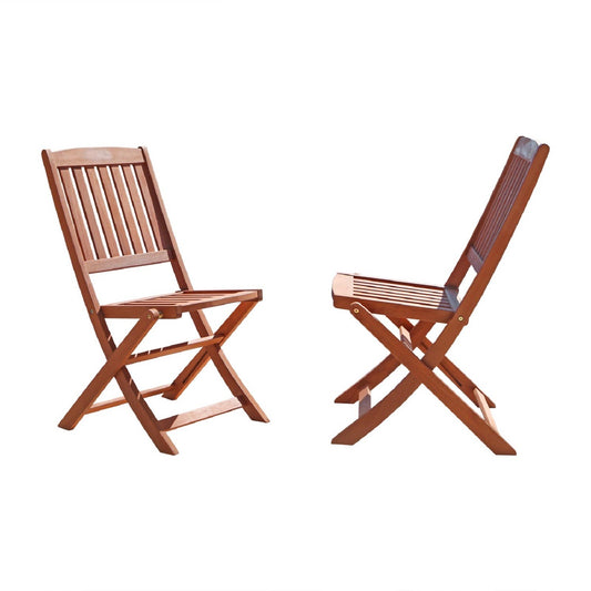 Brown Folding Chairs Set Of 2 By Homeroots | Outdoor Chairs | Modishstore