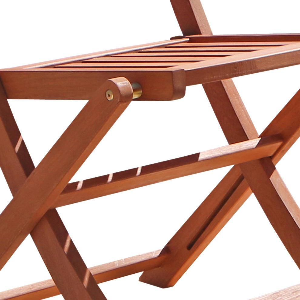 Brown Folding Chairs Set Of 2 By Homeroots | Outdoor Chairs | Modishstore - 2