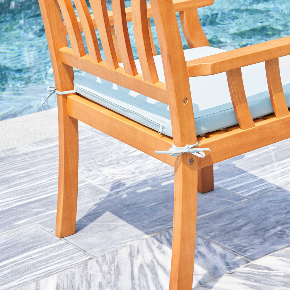 Light Wood Dining Armchair with Vertical Slats By Homeroots | Outdoor Chairs | Modishstore - 5