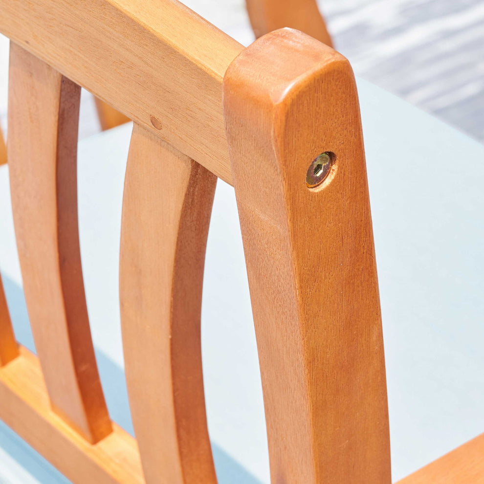Light Wood Dining Armchair with Vertical Slats By Homeroots | Outdoor Chairs | Modishstore - 6