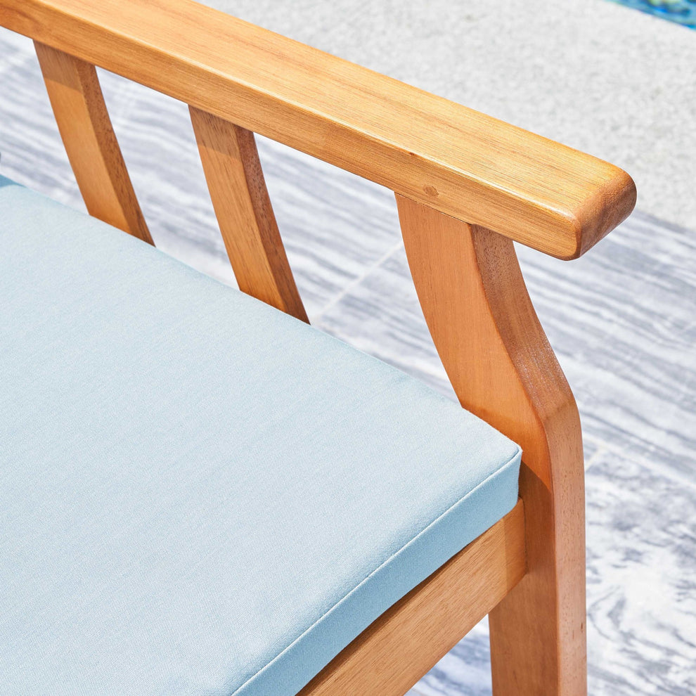 Light Wood Dining Armchair with Vertical Slats By Homeroots | Outdoor Chairs | Modishstore - 7