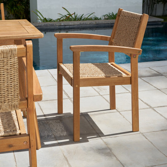 Woven Dining Chairs Set Of 2 By Homeroots | Outdoor Chairs | Modishstore