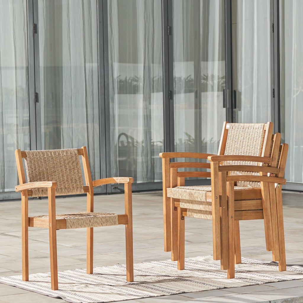 Woven Dining Chairs Set Of 2 By Homeroots | Outdoor Chairs | Modishstore - 2
