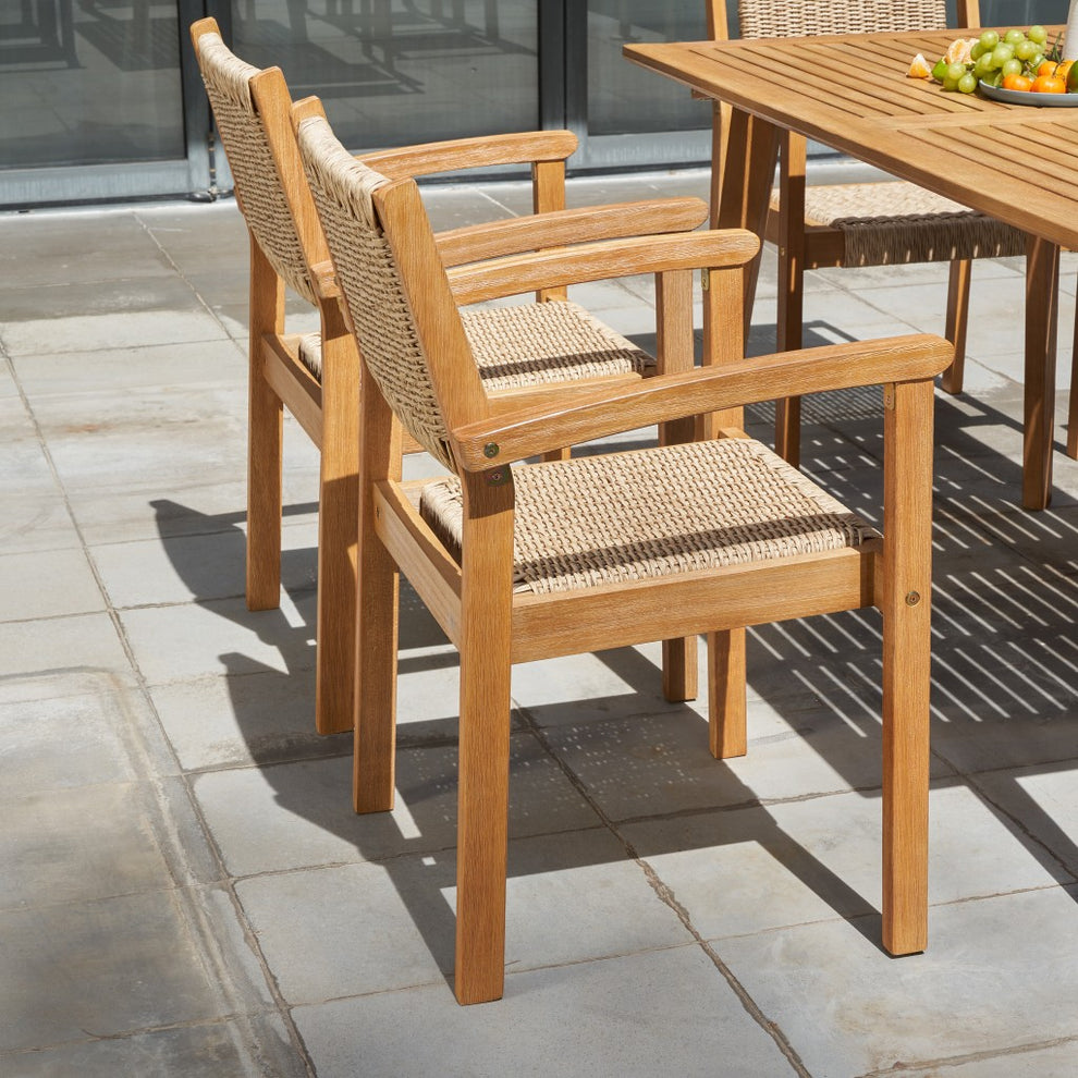 Woven Dining Chairs Set Of 2 By Homeroots | Outdoor Chairs | Modishstore - 3