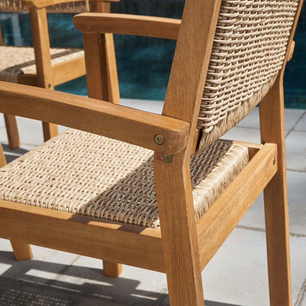 Woven Dining Chairs Set Of 2 By Homeroots | Outdoor Chairs | Modishstore - 4