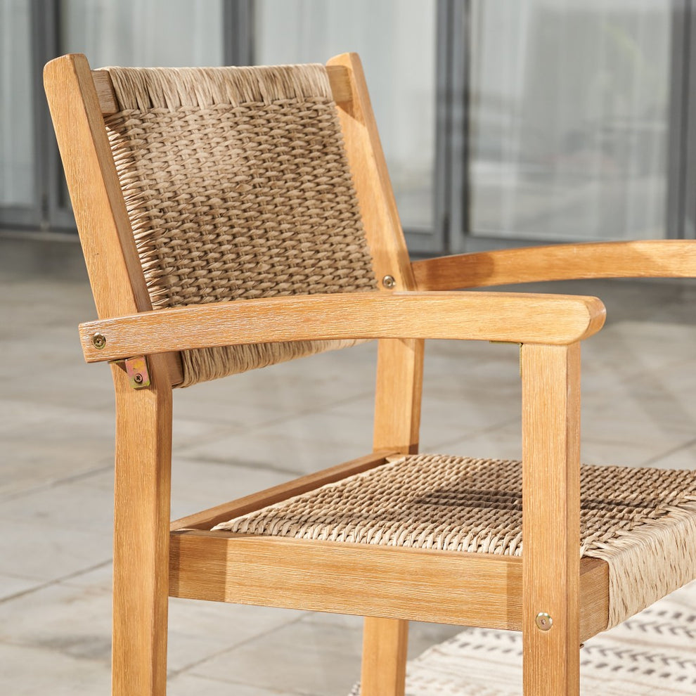 Woven Dining Chairs Set Of 2 By Homeroots | Outdoor Chairs | Modishstore - 6
