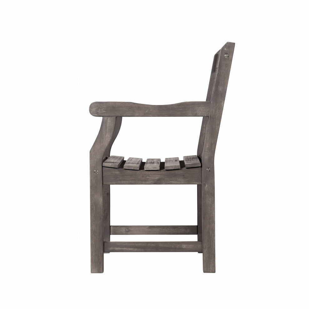 Distressed Patio Armchair with Diagonal Design By Homeroots | Outdoor Chairs | Modishstore - 4