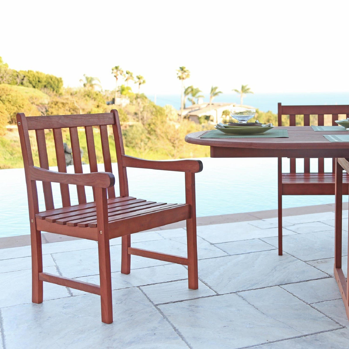 Brown Patio Armchair By Homeroots | Outdoor Chairs | Modishstore