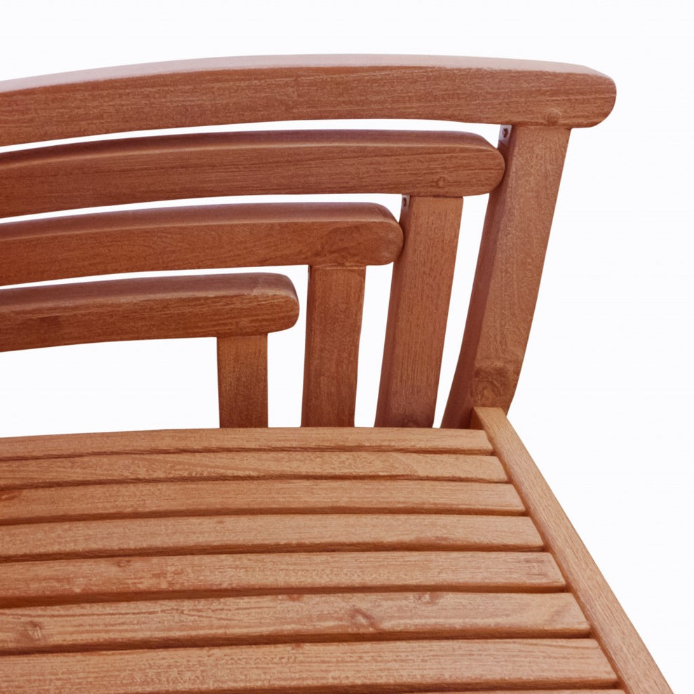 Brown Stacking Armchairs Set Of 2 By Homeroots | Outdoor Chairs | Modishstore - 3