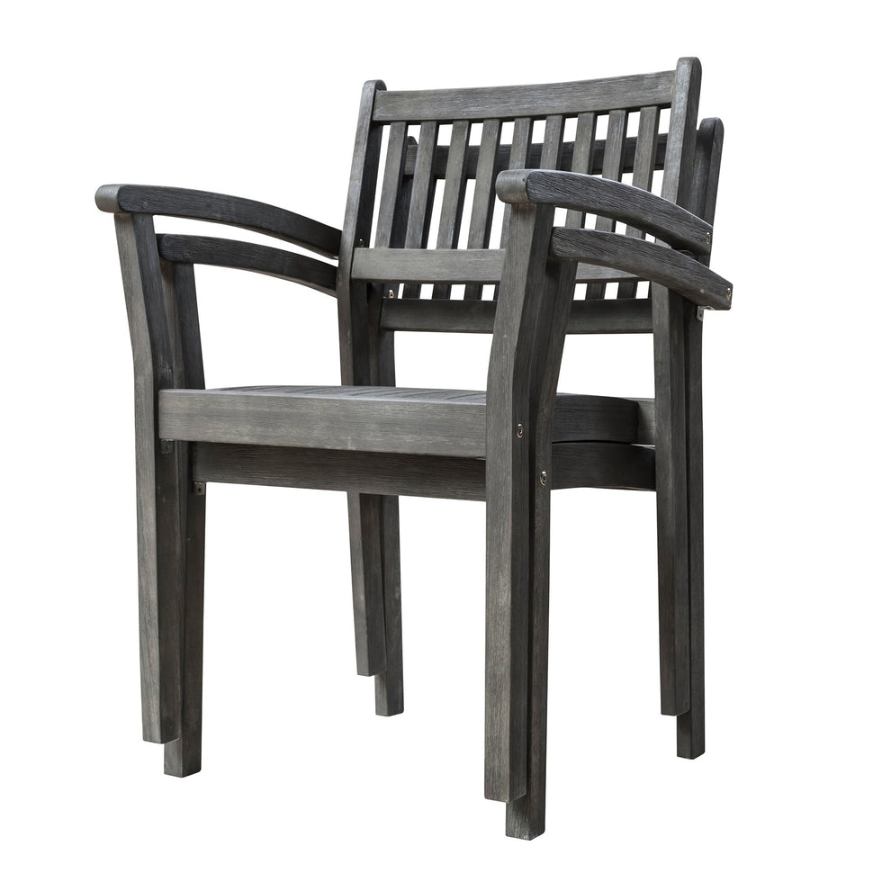 Distressed Stacking Armchairs Set Of 2 By Homeroots | Outdoor Chairs | Modishstore - 6