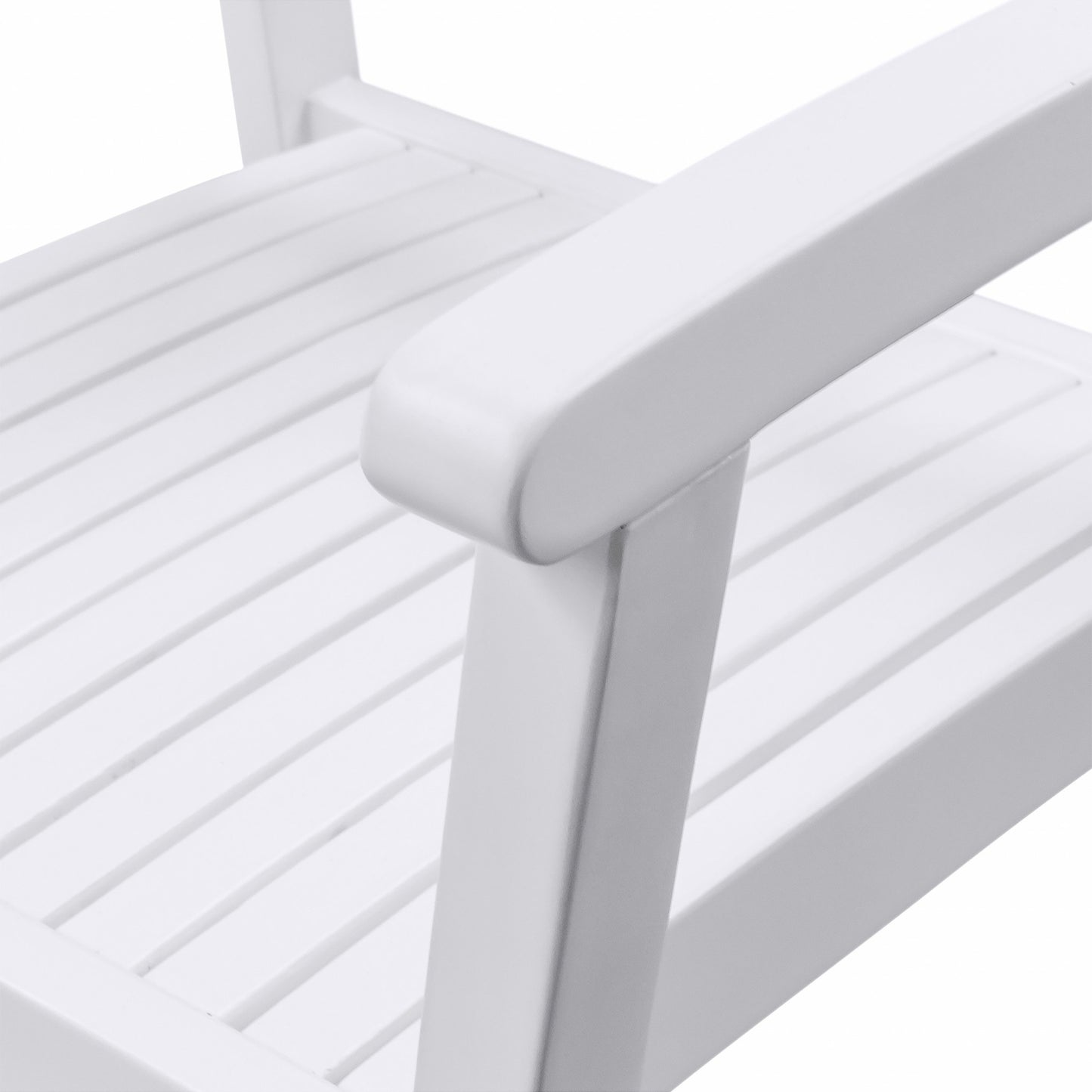 White Stacking Armchairs Set Of 2 By Homeroots | Outdoor Chairs | Modishstore - 5