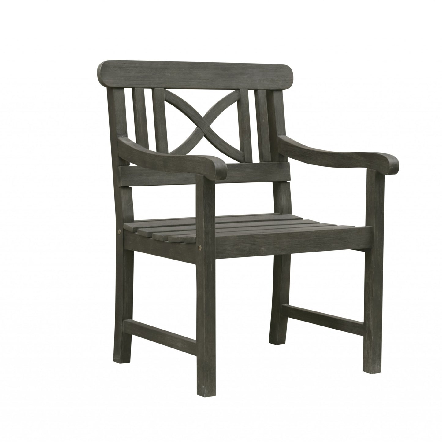 Distressed Grey Garden Armchair By Homeroots | Outdoor Chairs | Modishstore
