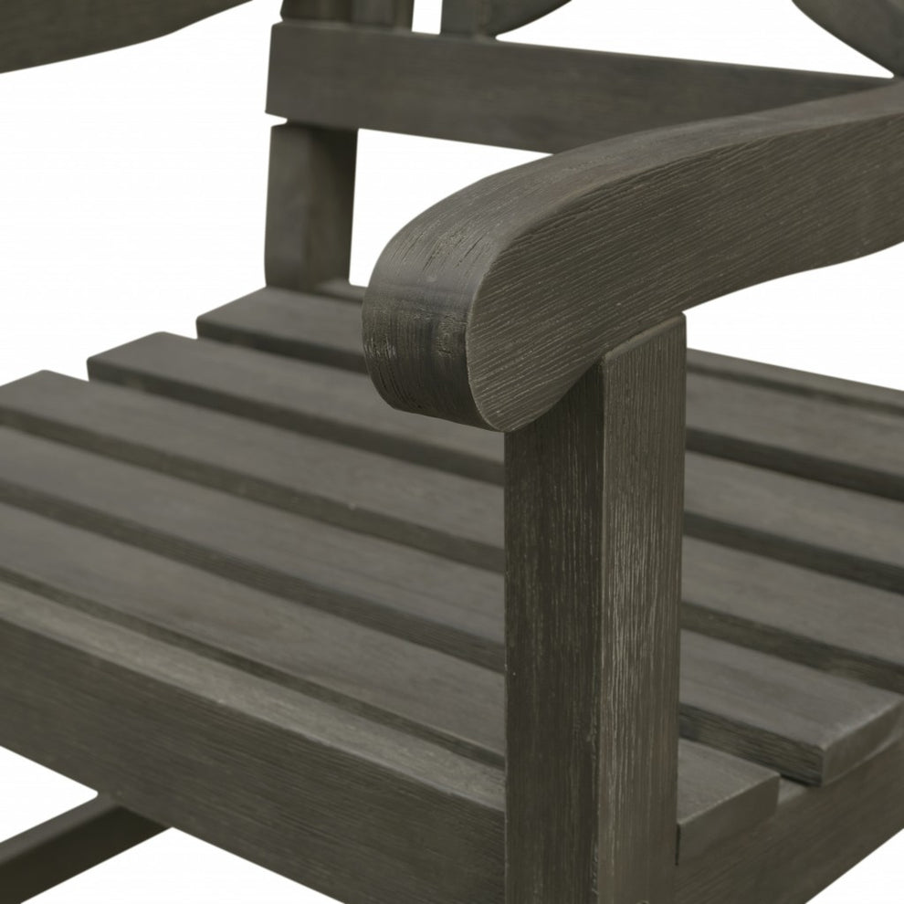 Distressed Grey Garden Armchair By Homeroots | Outdoor Chairs | Modishstore - 3