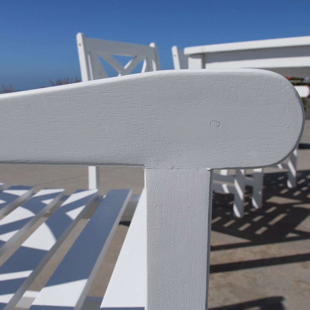 White Garden Armchair By Homeroots | Outdoor Chairs | Modishstore - 3