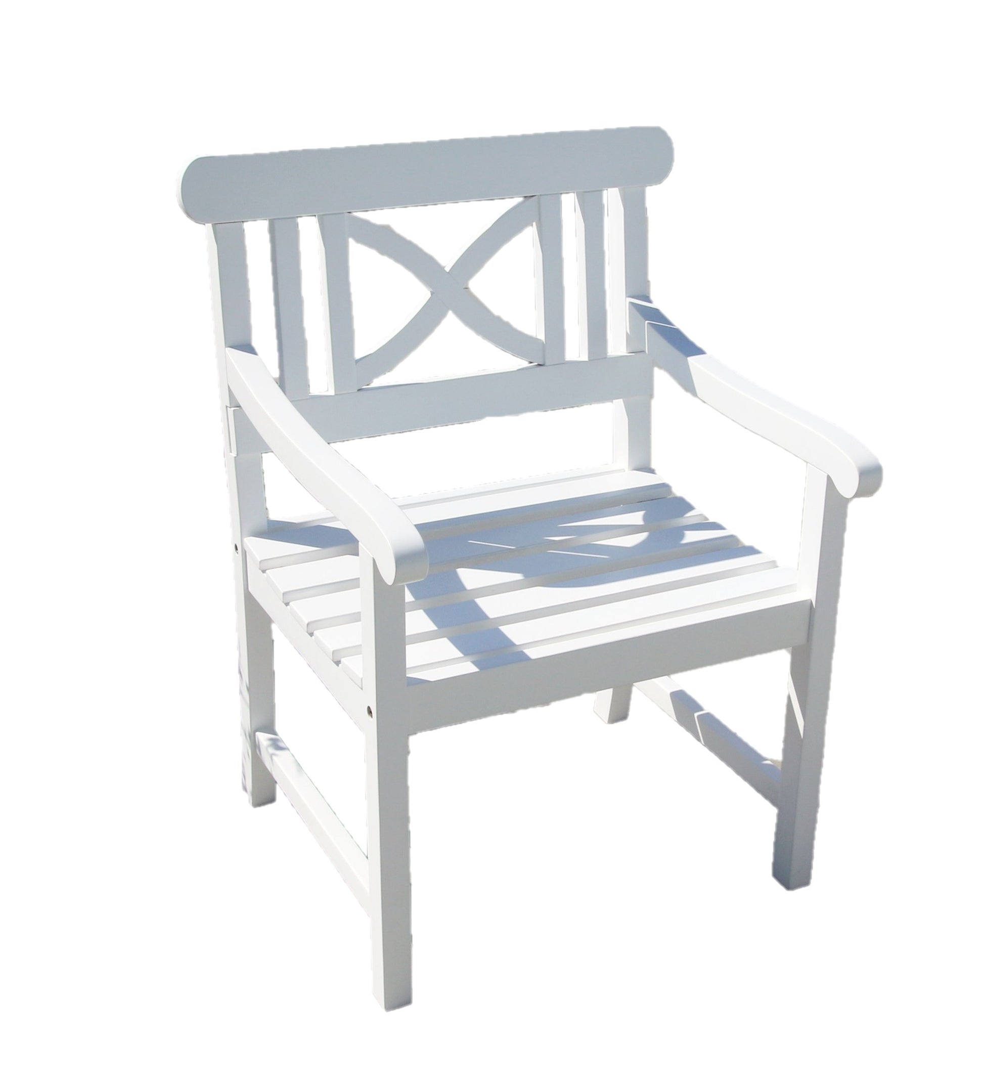 White Garden Armchair By Homeroots | Outdoor Chairs | Modishstore - 4