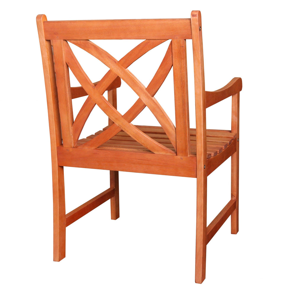 Brown Patio Armchair with Decorative Back By Homeroots | Outdoor Chairs | Modishstore - 3