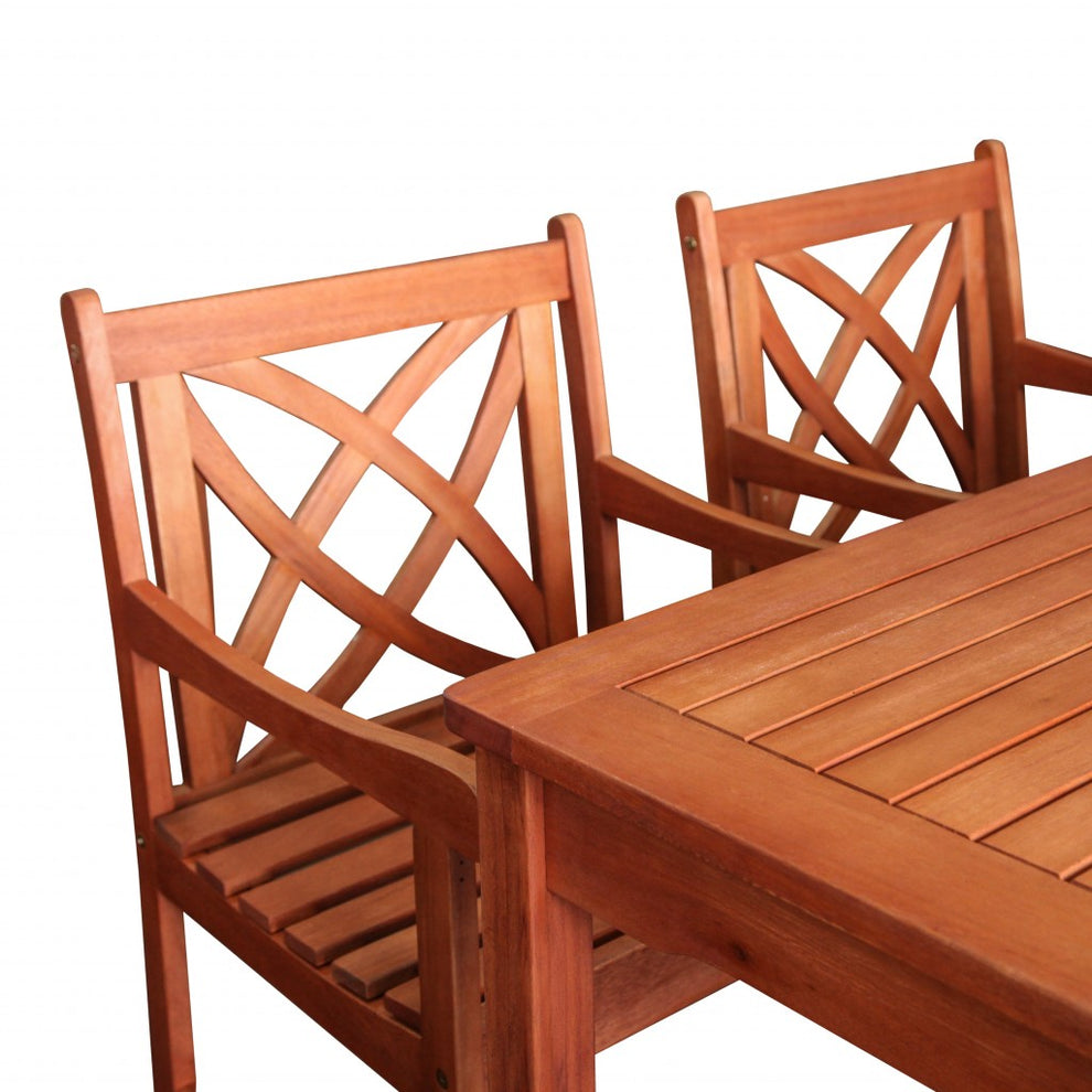 Brown Patio Armchair with Decorative Back By Homeroots | Outdoor Chairs | Modishstore - 4