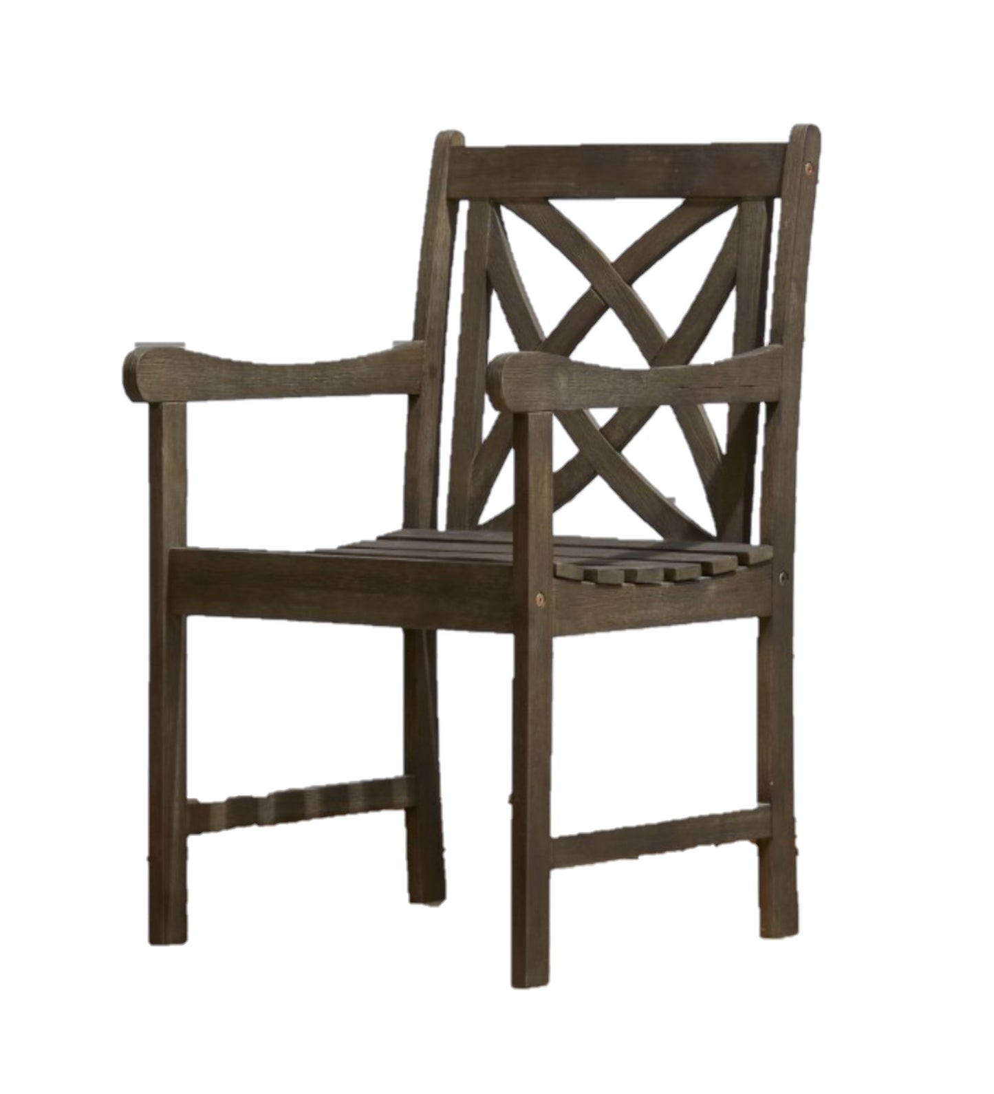 Distressed Patio Armchair with Decorative Back By Homeroots | Outdoor Chairs | Modishstore - 5