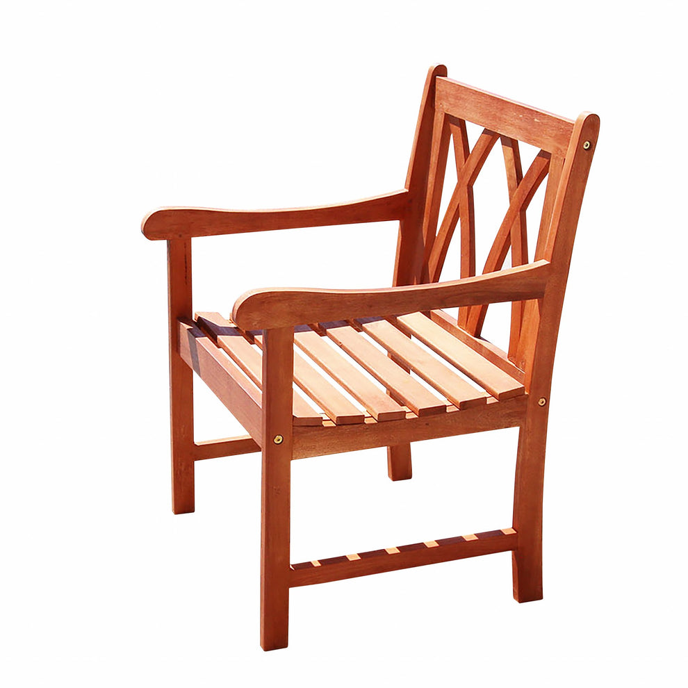 Brown Dining Armchair with Diagonal Back By Homeroots | Outdoor Chairs | Modishstore - 2
