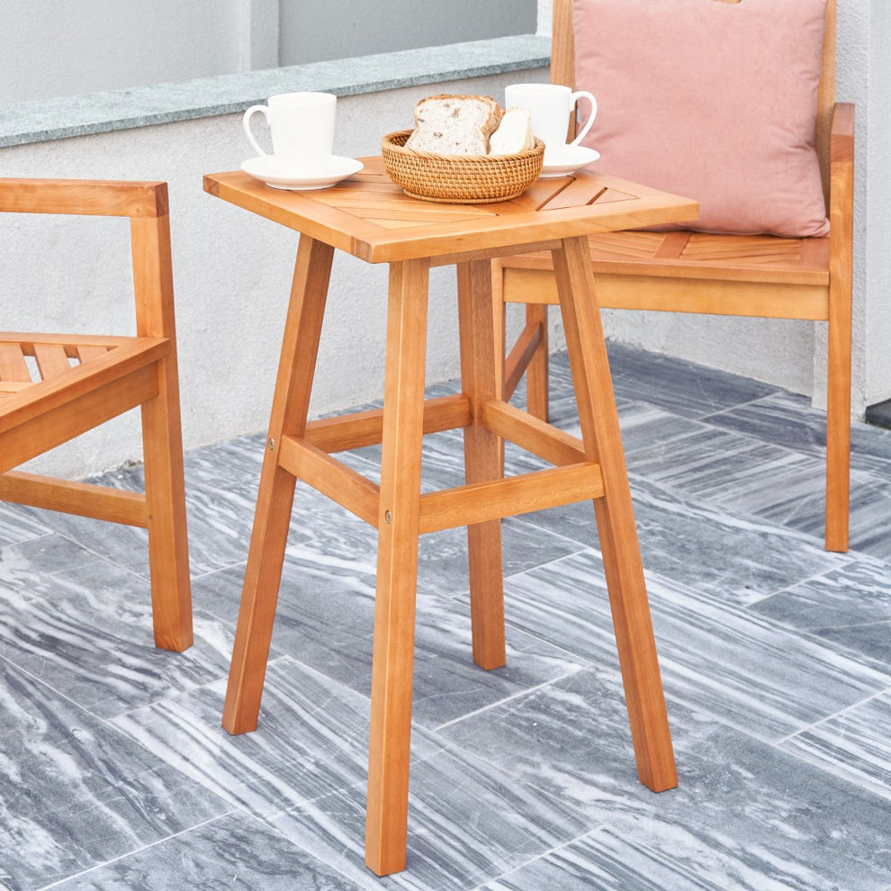 Natural Wood Tall Patio Side Table By Homeroots | Outdoor Tables | Modishstore - 2