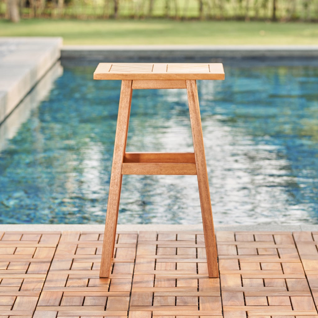 Natural Wood Tall Patio Side Table By Homeroots | Outdoor Tables | Modishstore - 3