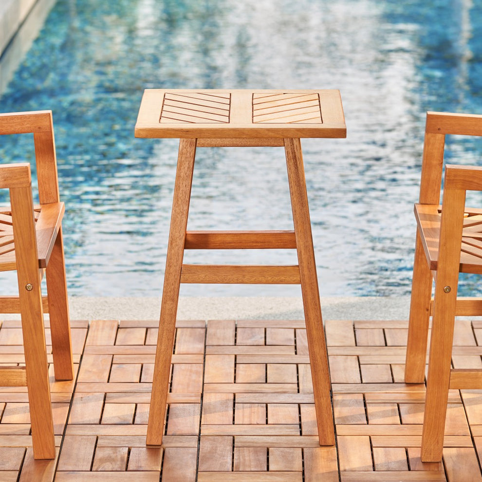 Natural Wood Tall Patio Side Table By Homeroots | Outdoor Tables | Modishstore - 4