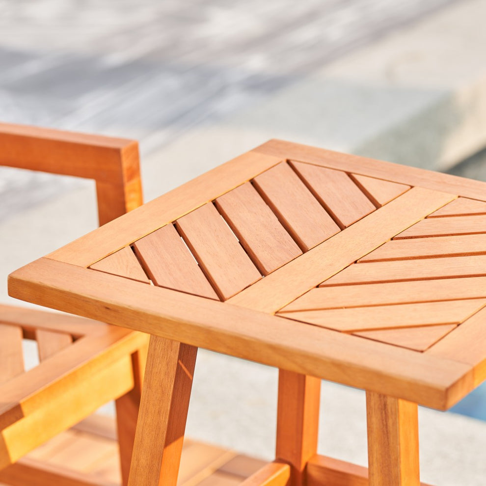 Natural Wood Tall Patio Side Table By Homeroots | Outdoor Tables | Modishstore - 5