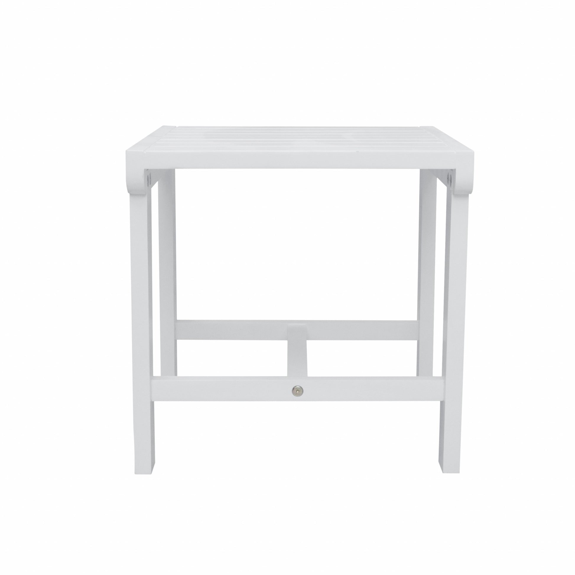 White Outdoor Wooden Side Table By Homeroots | Outdoor Tables | Modishstore - 3
