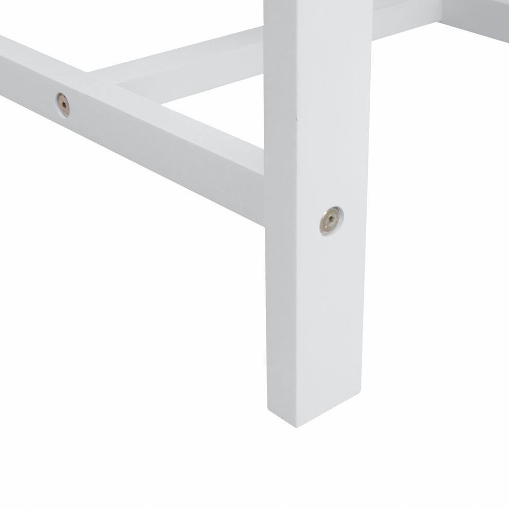 White Outdoor Wooden Side Table By Homeroots | Outdoor Tables | Modishstore - 5